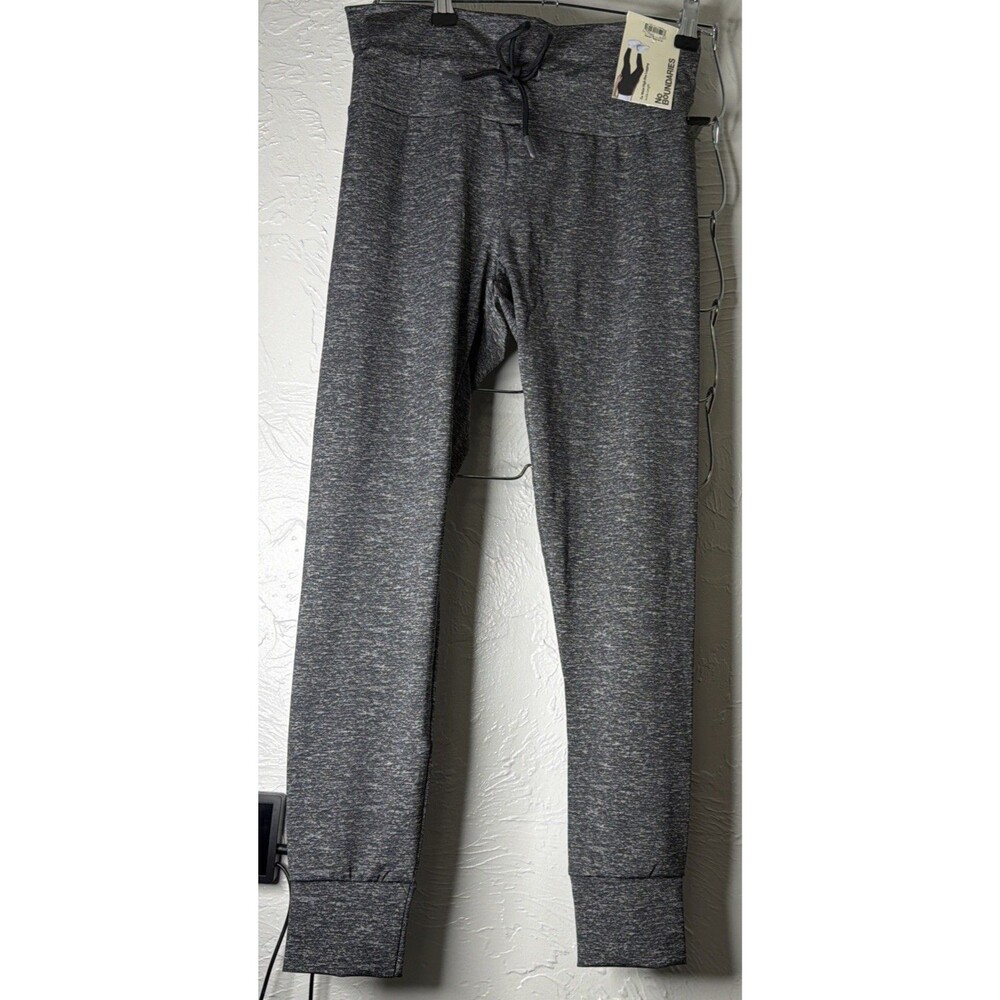 NO BOUNDARIES TIE WAIST HIGH RISE LEGGINGS WOMEN'S CHARCOAL GRAY STRETCH S/M NEW